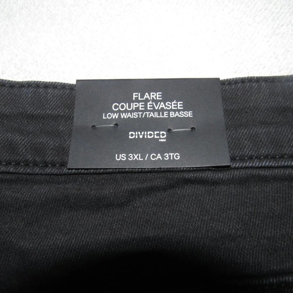 NWT H&M DIVIDED Low Waist Flare Black Jeans Plus Size 3XL - Picture 6 of 7